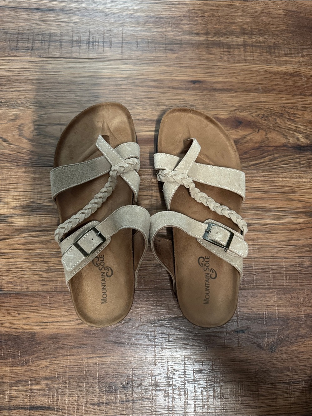 Women’s Mountain Sole Beige Braided Strap Women’s Sandals